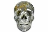 Realistic, Carved Gray Quartz Crystal Skull #378680-2
